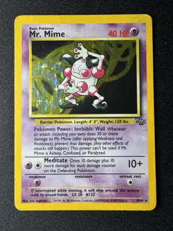 Mr. Mime Jungle Holo Rare Pokemon Card 6/64 Vintage WOTC - Image 1