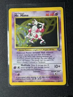 Mr. Mime Jungle Holo Rare Pokemon Card 6/64 Vintage WOTC - Image 3