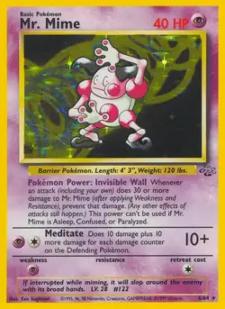 Mr. Mime - 6/64 - Pokemon Jungle Unlimited Holo Rare Card WOTC MP - Image 1