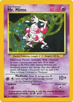 Mr. Mime - 6/64 - Pokemon Jungle No Symbol Holo Rare Card WOTC MP - Image 1