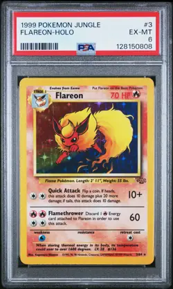 1999 POKEMON JUNGLE #3 FLAREON-HOLO PSA 6 - Image 1