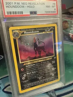 2001 POKEMON NEO REVELATION #8 HOUNDOOM-HOLO PSA 8 SWIRL - Image 3