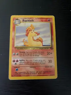 First Edition Rapidash Stomp/Agility 70 HP Pokemon Jungle TCG Card 44/64 – Lot o - Image 1