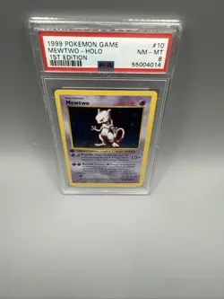 Pokemon Mewtwo Base Set Shadowless 1st Edition Holo Rare #10 PSA 8 NM - MT - Image 4