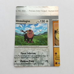 HUGE Misprint Miscut Pokemon Card Reverse Holo Oinkologne Error Card - Image 1