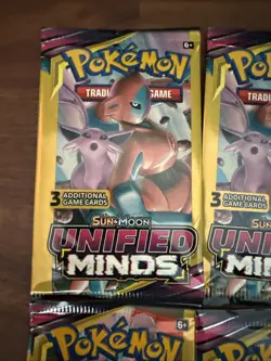 Pokemon Sun & Moon Unified Minds 3 Card Mini Booster Packs (6) - Image 2