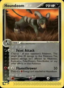 Houndoom 34/97 Uncommon EX Dragon Pokemon - Image 1