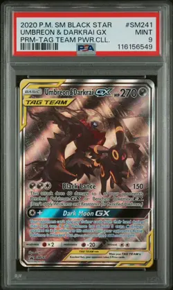 2020 Pokemon Umbreon and Darkrai GX Tag Team SM241 PSA 9 MINT - Image 1