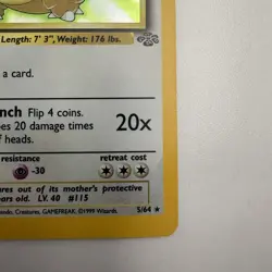 Pokemon TCG Kangaskhan Jungle 5/64 Holo Unlimited Holo Rare LP/MP - Image 4