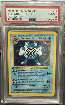 1999 POKEMON GAME #13 POLIWRATH-HOLO 1ST EDITION PSA 8 - Image 1
