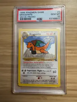 1999 Pokemon Game Dragonite #5 Movie Black Star Promo PSA GEM MINT 10 - Image 1