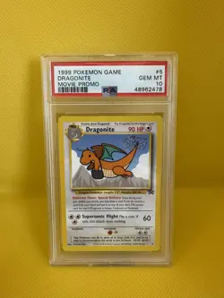 1999 Pokemon Game Dragonite #5 Movie Promo PSA GEM MINT 10 - Image 1