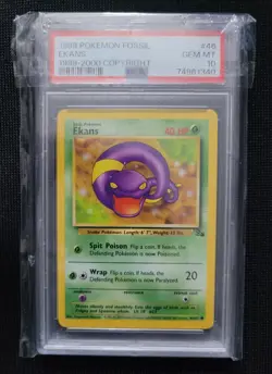 Pokemon Fossil 3rd Print Red Logo 1999 2000 Ekans 46/62 Psa 10 - Image 3