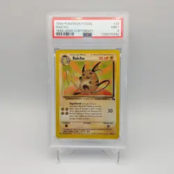 Raichu 29/62 Fossil 1999-2000 Australian 3rd Print (Red Logo) PSA 9 MINT POP 43 - Image 1