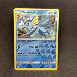 Vaporeon 18/68 Pokemon Hidden Fates Sun & Moon Reverse Holo Rare Card NM - Image 1