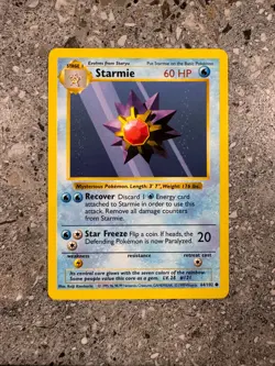 Pokemon TCG Cards SHADOWLESS Base Set Starmie 64/102 - Image 1