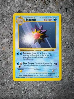 Pokemon TCG Cards SHADOWLESS Base Set Starmie 64/102 - Image 3