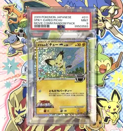 PSA 9 Spiky Eared Pichu 011 Movie Comm. Random Pack 2009 Japanese Pokemon Card - Image 1