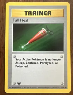 LP Pokemon 1st Edition Shadowless Full Heal 82/102 Base Set - Image 1