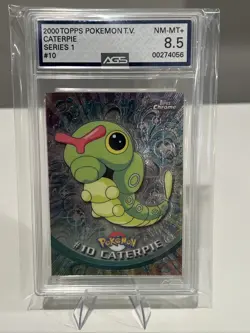 2000 Topps Chrome Pokemon Caterpie AGS 8.5 - Image 1