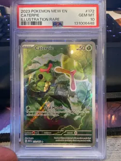 2023 POKEMON MEW EN-151 ILLUSTRATION RARE #172 CATERPIE PSA 10 - Image 1