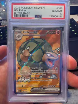 GOLEM ex 2023 POKEMON MEW EN #189 ULTRA RARE PSA 10 - Image 1