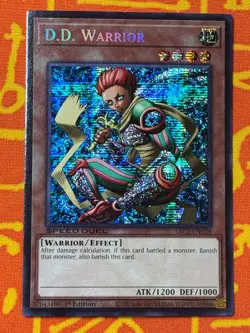 YUGIOH D.D. WARRIOR SECRET RARE EXC SBC2-ENC08 SPEED DUEL US IMPORT - Image 1