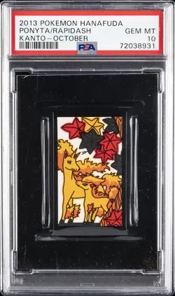 2013 POKEMON HANAFUDA KANTO OCTOBER PONYTA/RAPIDASH PSA 10 - Image 1