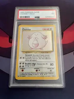 Chansey 3/102 Base Set 1999 WOTC Holo PSA 7 Near Mint Pokemon TCG - Image 1