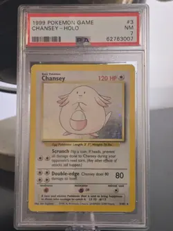 1999 Pokemon Chansey 3/102 Holo Base Set PSA 7 Near Mint - Image 1
