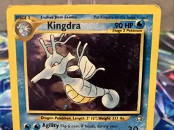 Kingdra 8/111 Neo Genesis Holo Rare Pokemon Card Unlimited, Vintage MP - Image 3
