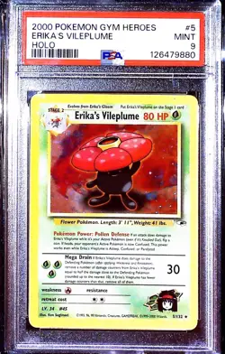 2000 Pokemon Gym Heroes Erika's Vileplume #5/132 Holo PSA 9 FREE SHIPPING - Image 1