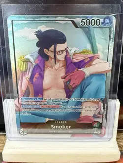 One Piece TCG English OP10-001 SMOKER Leader Alt Art Parallel - Image 1
