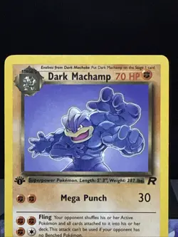Pokemon Card Dark Machamp 27/82 Team Rocket Non Holo 1st Edition Light Play 2 - Image 2