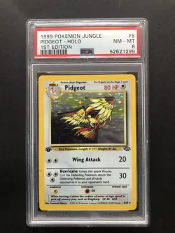 1999 Pokemon Jungle Pidgeot Holo PSA 8 First 1st Edition Vintage Rare Card 8/64 - Image 1