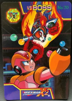 Mega Man X2 Rock Man Flame Stag Card TCG Capcom 1994 Japan - Image 1
