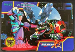 Mega Man X2 Rock Man Wheel Gator Card TCG Capcom 1994 Japan - Image 1