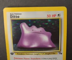 1999 Pokemon TCG Fossil Ditto 1st Edition Holo Rare 3/62 MP 1st ed. - Image 3