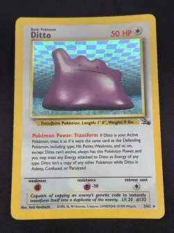 Ditto 3/62 Pokemon TCG Fossil Set 1999 WOTC Vintage Holo Rare MP - Image 1