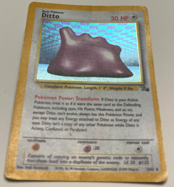 Ditto Holo 3/62 - 1999 Fossil Set Pokemon TCG - MP - Image 3