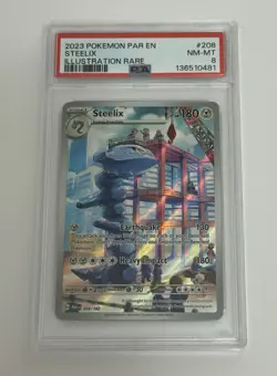 2023 Pokemon Steelix #208 PSA 8 Illustration Rare Paradox Rift NM-MT - Image 1