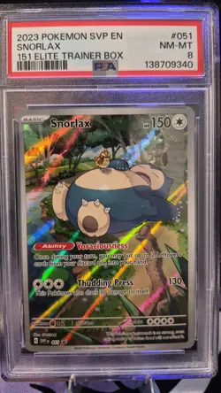2023 Pokemon Snorlax Elite Trainer Box 151 PSA 8! - Image 1