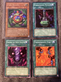 Yu-Gi-Oh Metal Raiders (MRD) Card Lot of 4 cards Featuring Time Wizard MRD-065 - Image 1