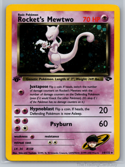 Pokemon TCG Rockets Mewtwo Gym Challenge Holo Card 14/132 1st Edition - Image 1