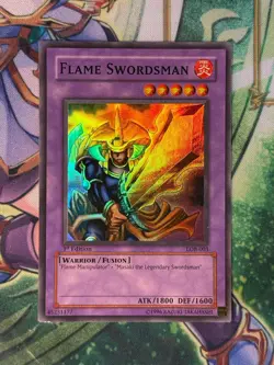Flame Swordsman Yugioh 2002 LOB-003 Super Rare 1st Edition Glossy NM/LP - Image 1
