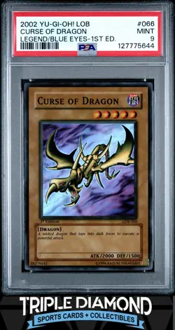 2002 Yu-Gi-Oh! LOB White Dragon 1st Edition Curse Of Dragon PSA 9 Mint A839 - Image 1