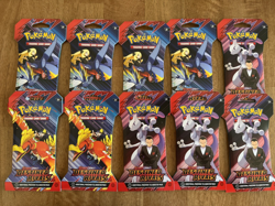 Pokemon TCG Destined Rivals Sleeved Booster Pack Lot of 10 - Image 1