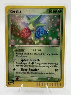 Pokemon Roselia 60 HP Holo Rare Card EX Dragon 9/97 English - Image 1