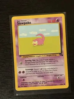 Slowpoke 55/62 - Fossil Set Unlimited - Common Pokemon Card - Lightly Played - Image 1