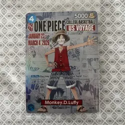 Bandai One Piece Card Game Monkey D. Luffy College Basketball US Voyage Promo - Image 1